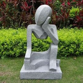 Profesional Kecil Modern Abstrak Patung Batu Diukir Tangan Untuk Taman