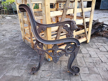 Park Garden Wooden Cast Iron Bench Berakhir Antirust Untuk Street Furniture