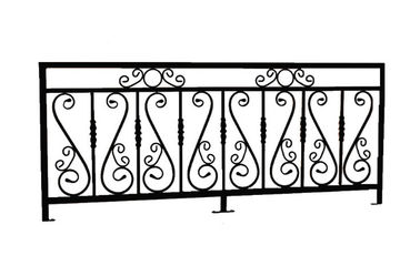 Dilapisi bubuk Besi Cor Dekorasi Teras Luar Ruangan / Villa Cast Iron Fence