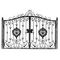 Pintu Masuk Keamanan Gerbang Dekorasi Besi Cor / Pintu Masuk Ganda Gerbang Logam Hias